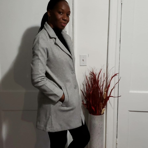 Two Button Plush Knit Coat - Picture 2 of 2